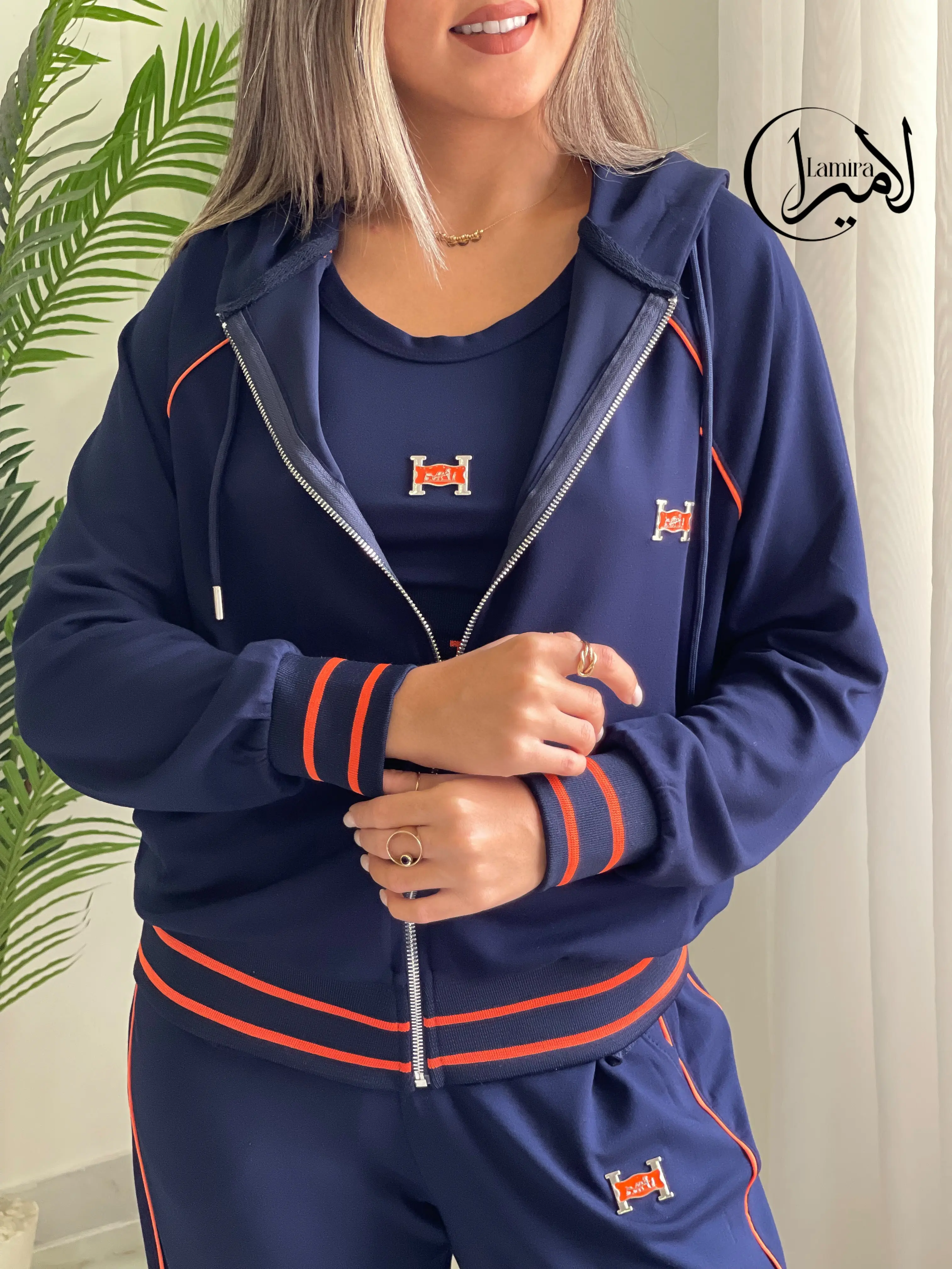 ست سه تیکه سوییشرت کلاه دار Hermes مستر ترک